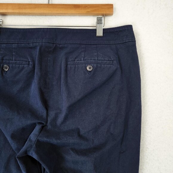 Talbots Pants Womens 14 Navy Blue Chatham Stretch Side Zip Straight Leg Hi Rise - Picture 9 of 12